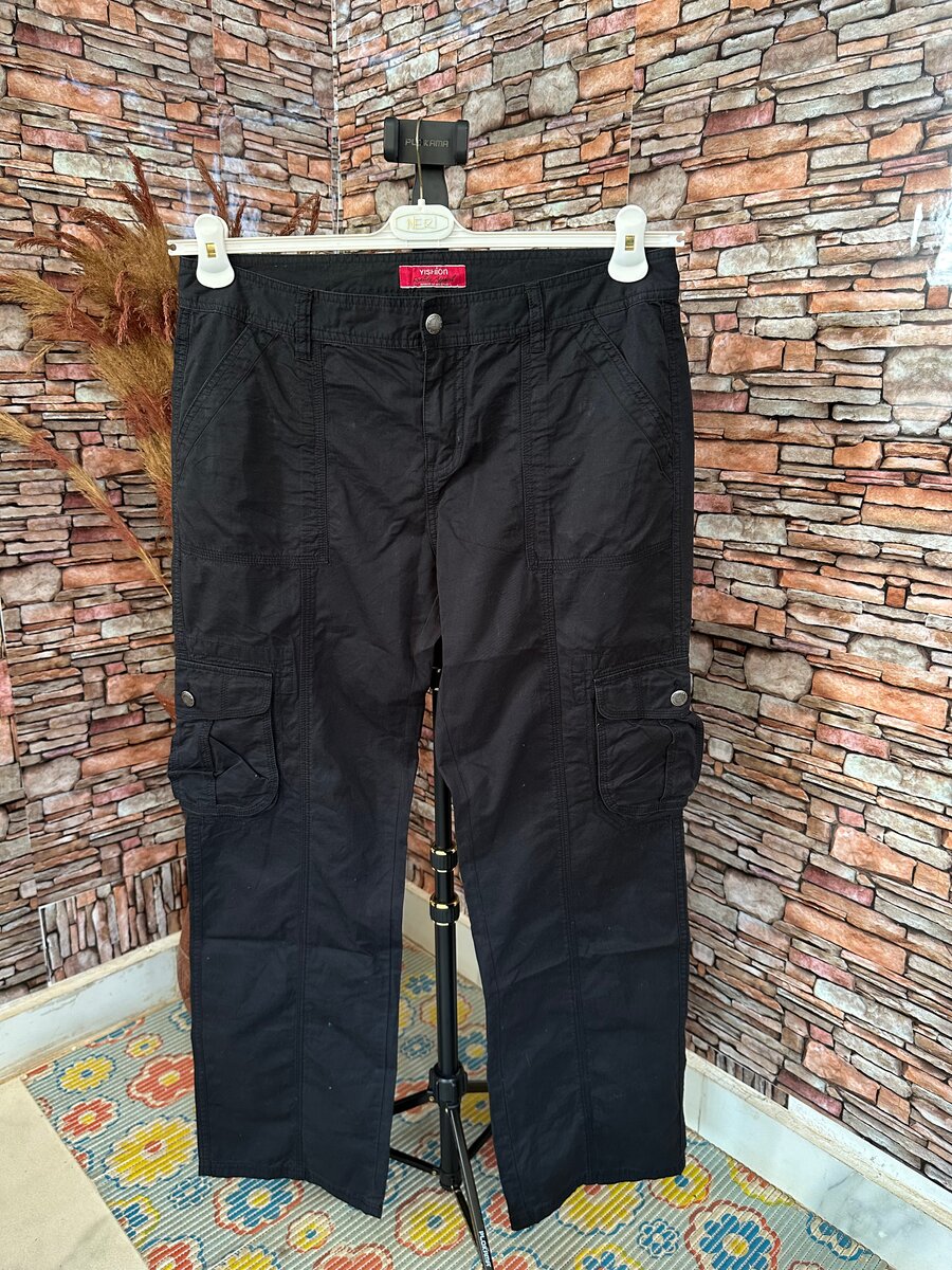 Pantalons cargo noirs