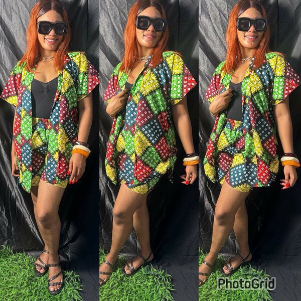 Robe caftan gémétrique