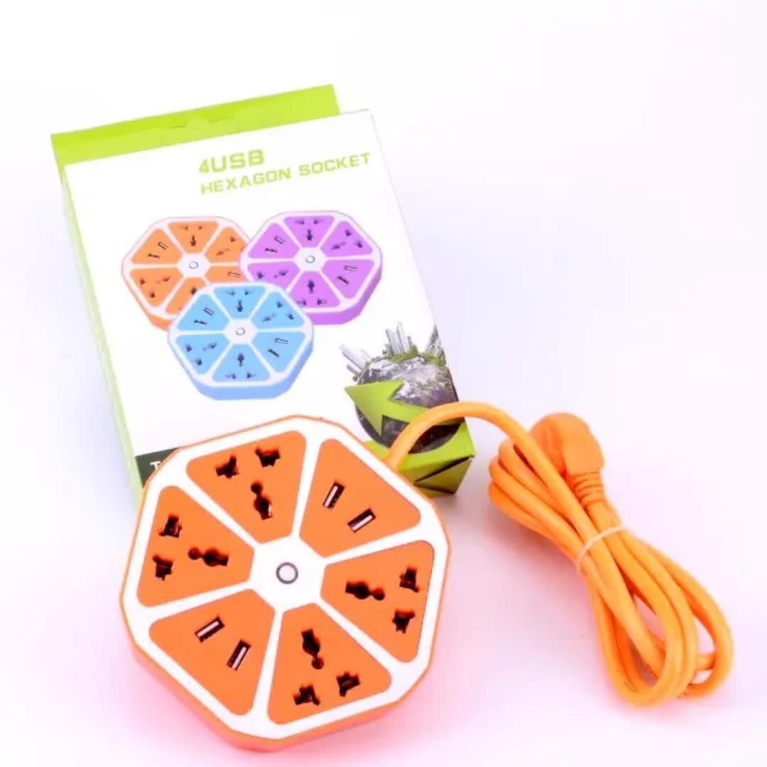 Multiprise Hexagonale USB Colorée