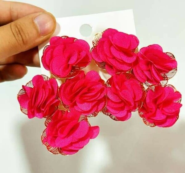 Vibrant Red Floral Hair Accessories