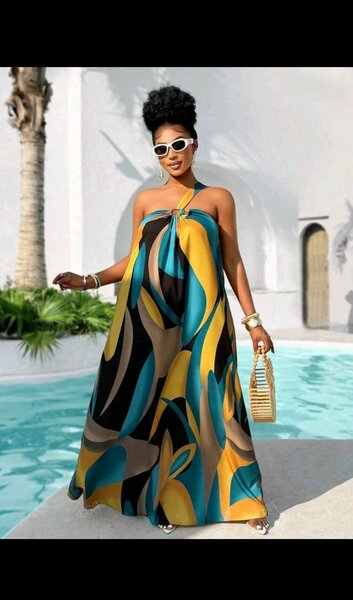 Robe Évasée Graphique Femme