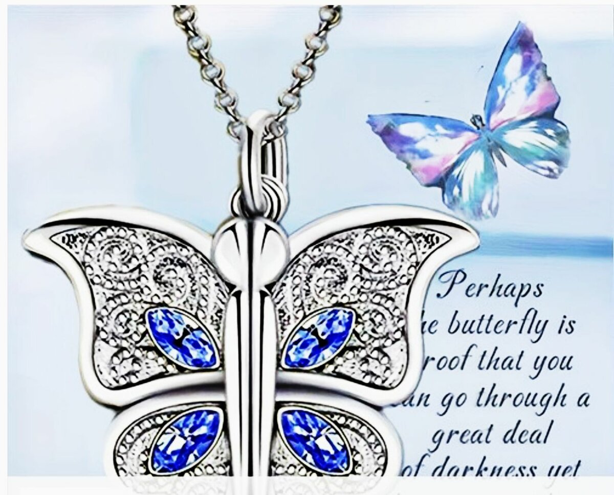 1 PC Fashion Classic Openable Butterfly Pendant Necklace Set
