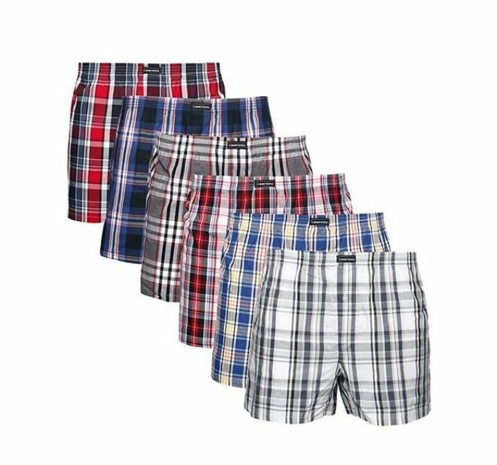 6 Piece Plaid Boxer Shorts Pack - Multicolour