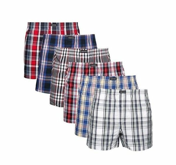6 Piece Plaid Boxer Shorts Pack - Multicolour