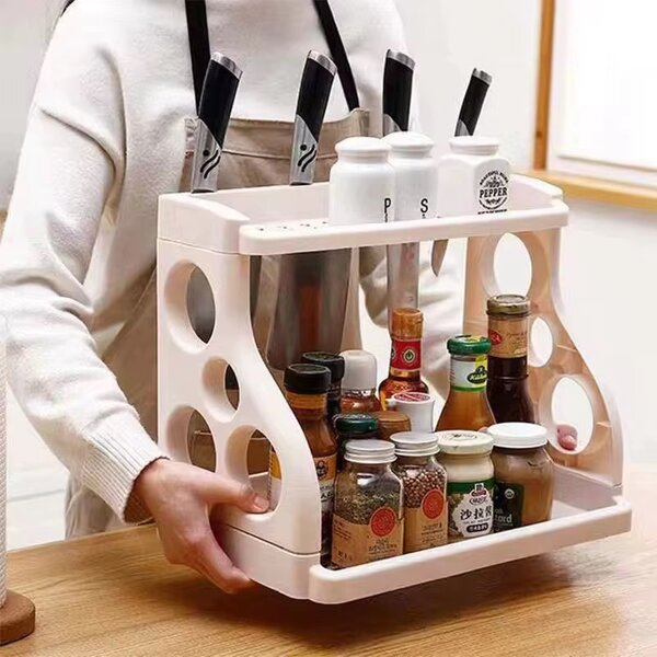 Spice rack with knife holder