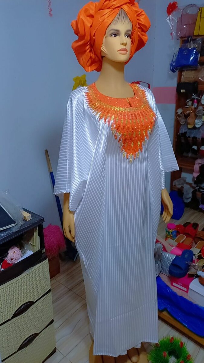 Boubou satin +coiffe