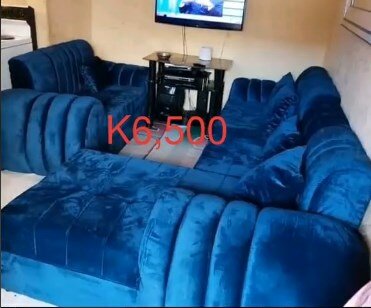 Set 1 corner + 1 straight sofa, dark blue