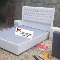 custom made bed with a high base