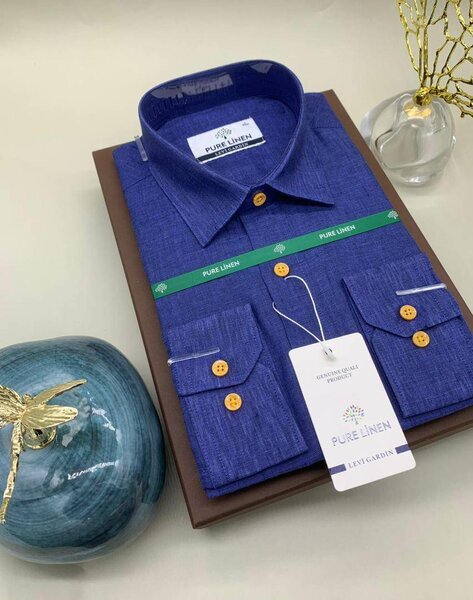 Pure linen long sleeves tops