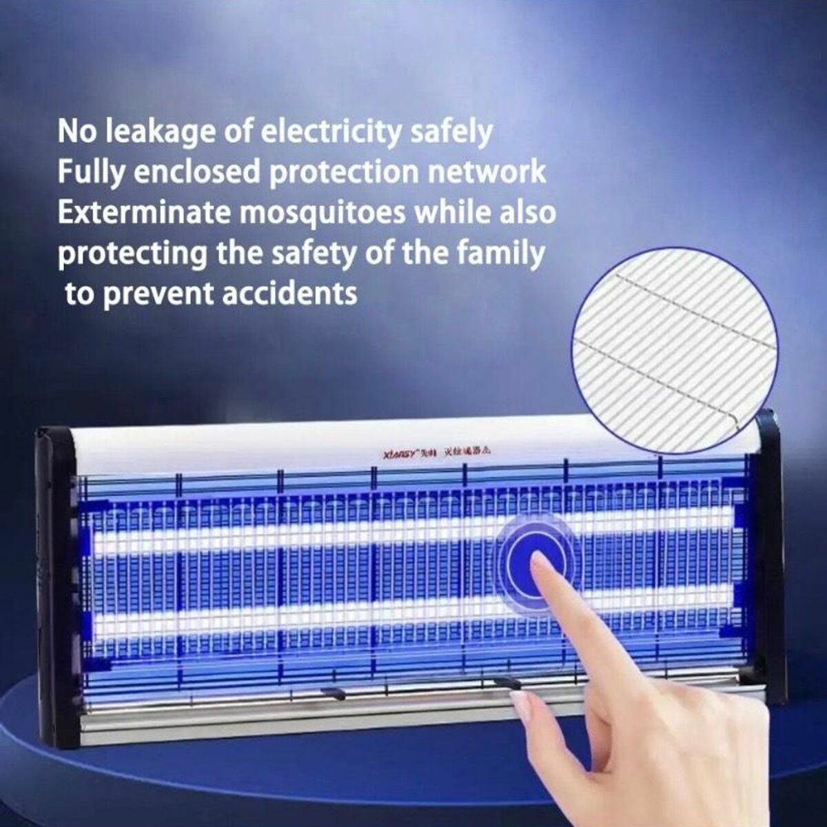 Led Electric Shock Mosquito Killer Lamp Wall Mount-bLACK