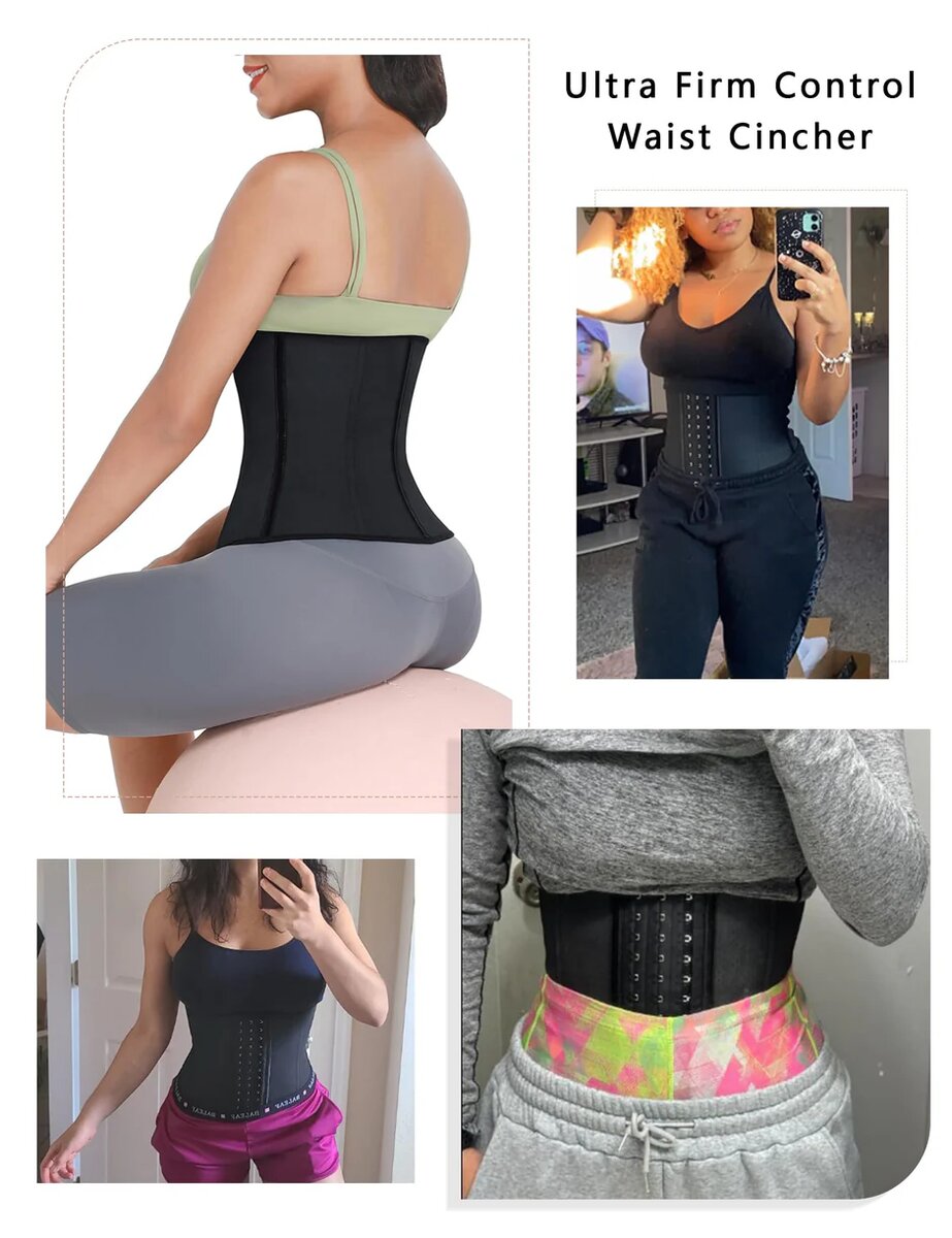 FeelinGirl Corset de Taille pour Femme avec 9 Baleines en Ac