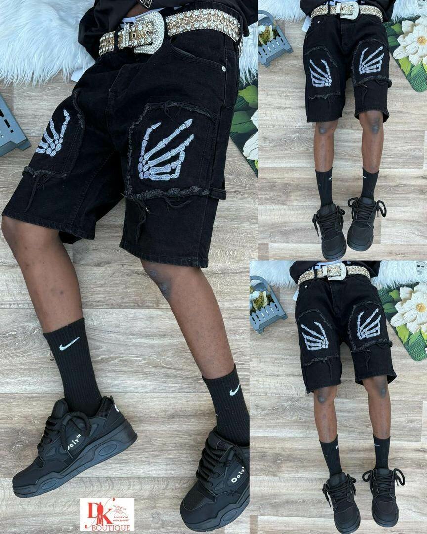 Shorts en jean noir tendance