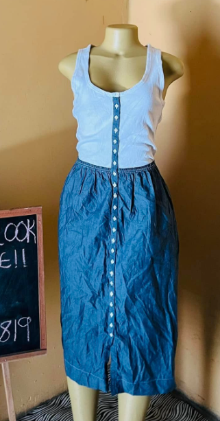 Dress summer white-blue