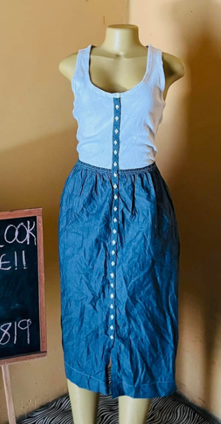 Dress summer white-blue