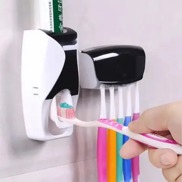 Toothpaste dispenser and Toothbrush Holder