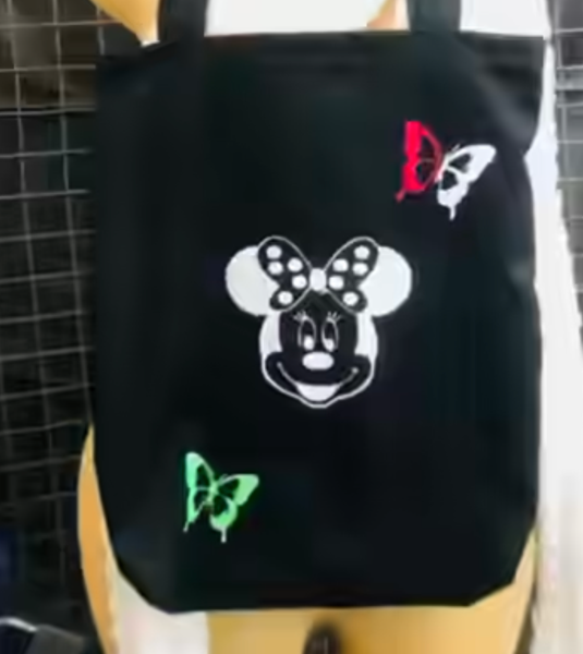 Black Tote bag with Minnie Mouse print