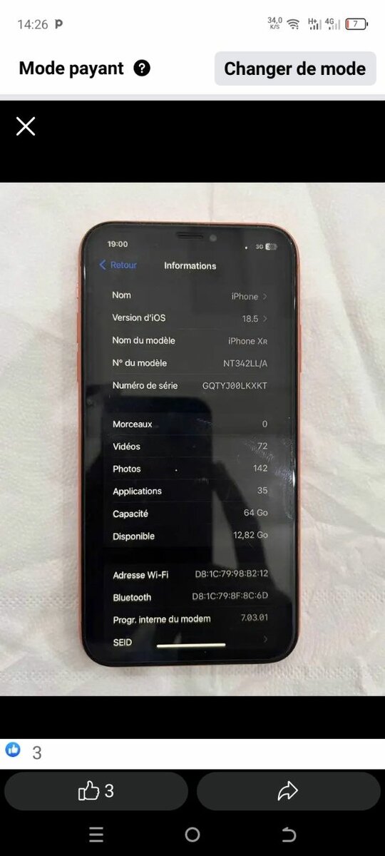 iPhone XR Rouge 64 Go