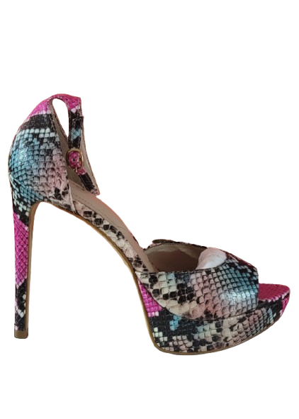 Sandales à talons hauts python femme