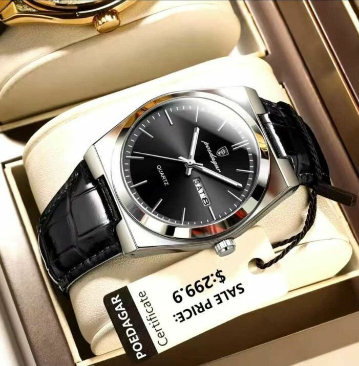 Montre élégante en cuir