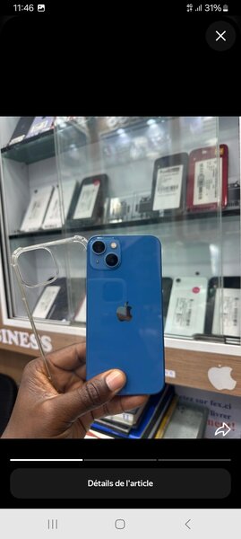 iPhone 13 Bleu avec Coque
