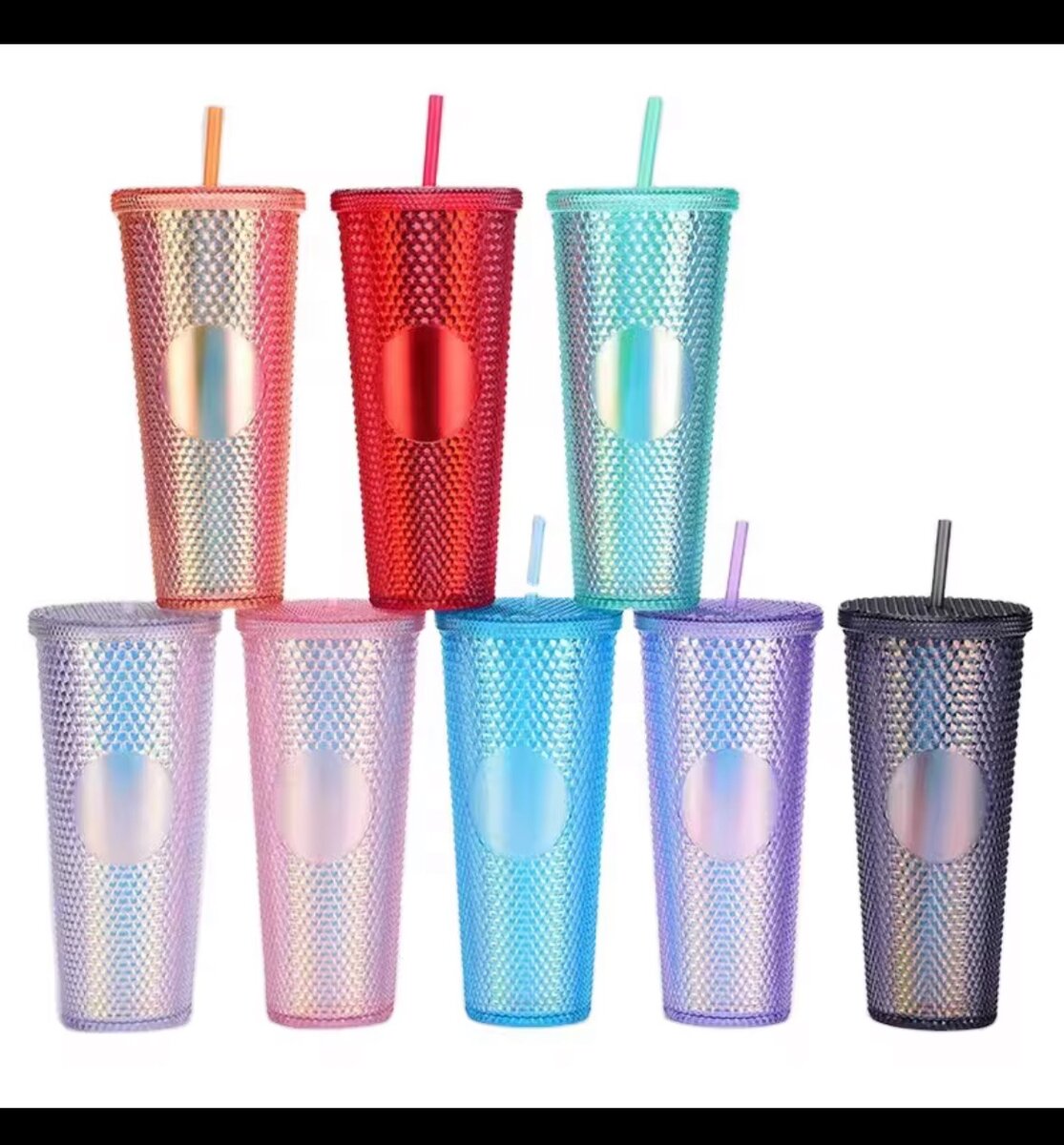 Gobelets à paille étincelants