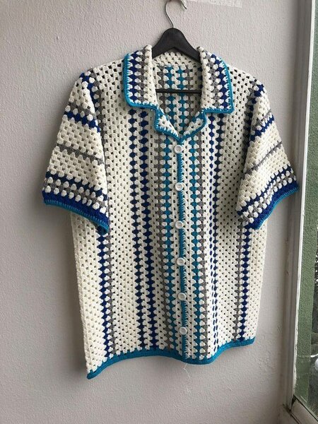 Cardigan crochet vintage coloré