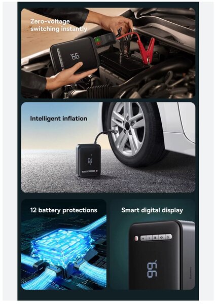 Démarreur de secours 2 en 1 Baseus Super Energy 8000 mAh 100