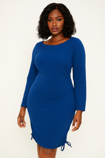 Robe élégante bleu grande taille