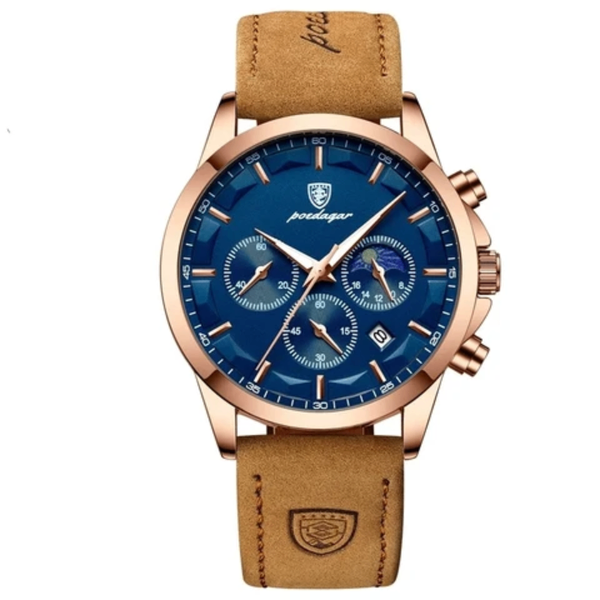 Montre chronographe en cuir élégant