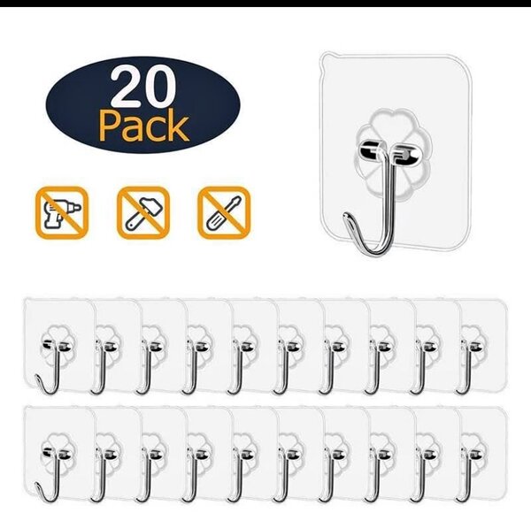 20 Crochets adhésifs muraux