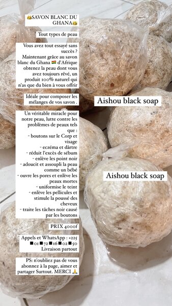 Savon blanc du ghana