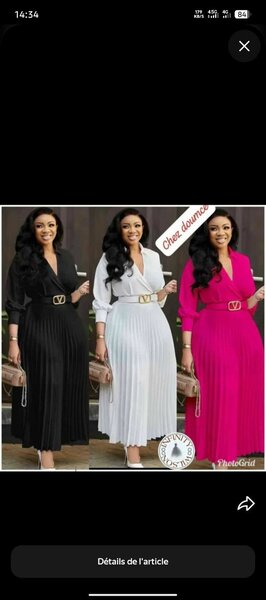 Robe plissée élégante femme