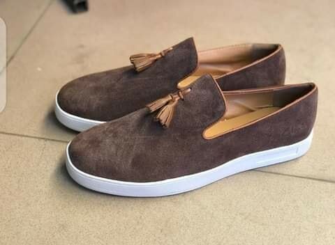 Brown slip-ons