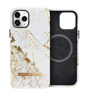 Phone Case for iiPhone 12 and iiPhone 12 Pro, Case with Built-in Magnet and Marble Pattern, Supports Wireless Charging, Ideal of The World, White