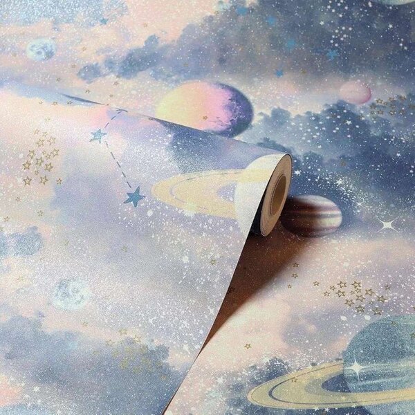 Papier peint motif espace enfant