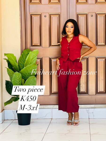 Women's red set, pants and button-down top Sizes: M,L,XL,2XL,3xl