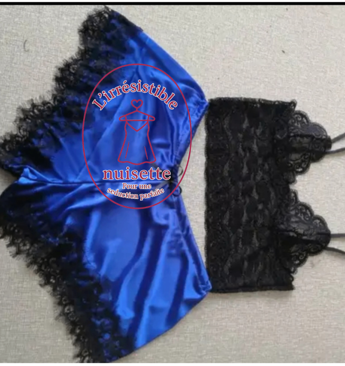 Ensemble lingerie satin dentelle