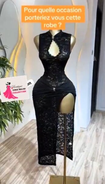 Robe de soirée en dentelle noire