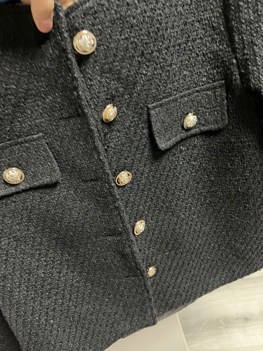 Твидовый черный пиджак