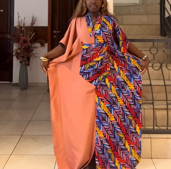 Robe longue bicolore élégante