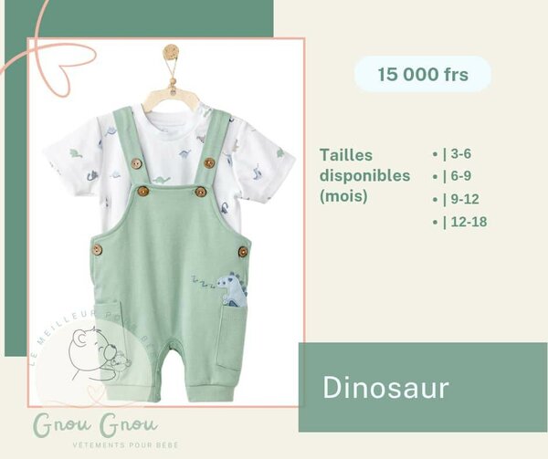 Ensemble Salopette Bébé Dino