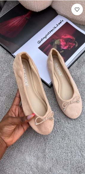 Terri nude suede padded flat shoes