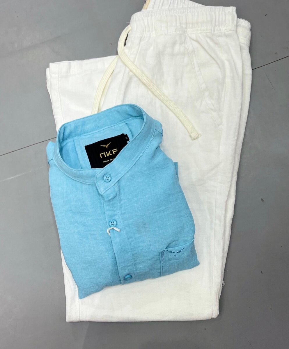 Chemise et Pantalon en Lin Décontracté