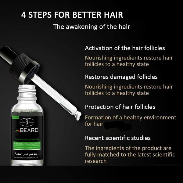 Aichun Beauty - 100% Pure Natural Beard Growth Essential Oil