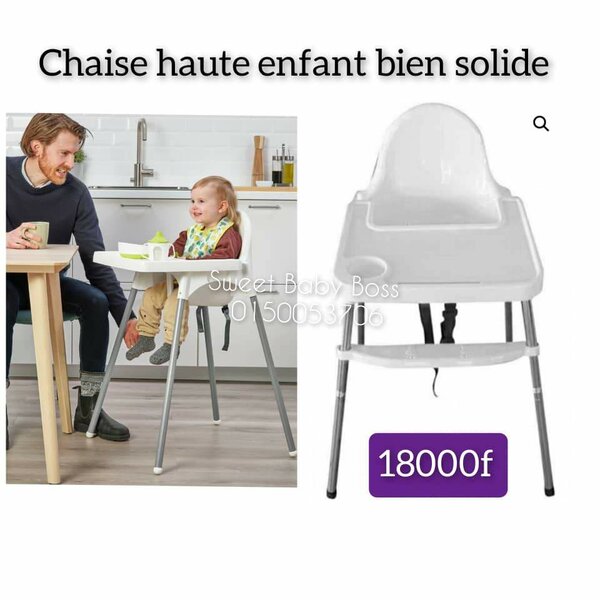 Chaise haute bébé solide