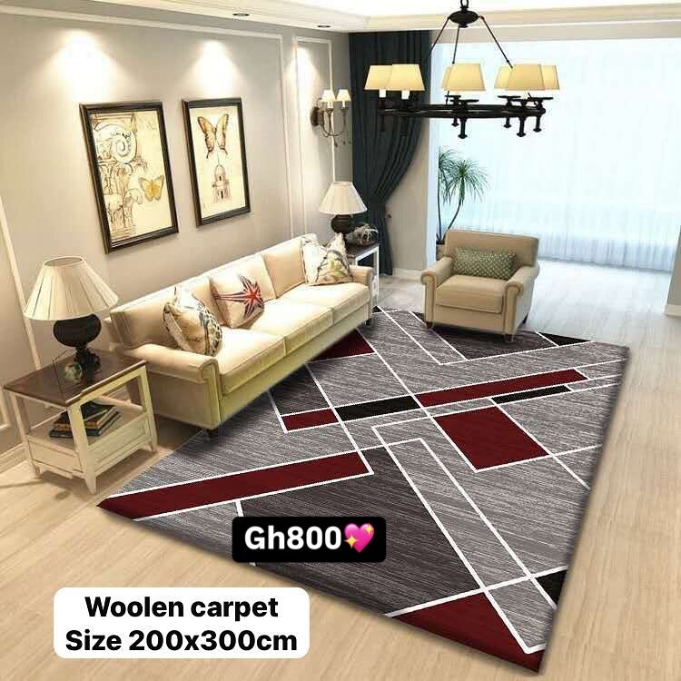 Beautiful and cozy patterned woolen carpet