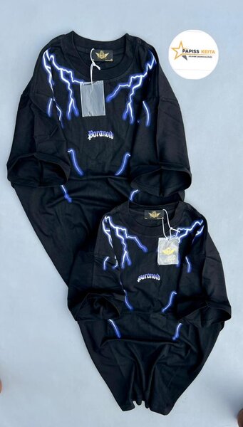 T-shirt imprimé éclair noir