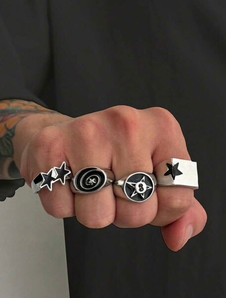 Bague homme mode punk