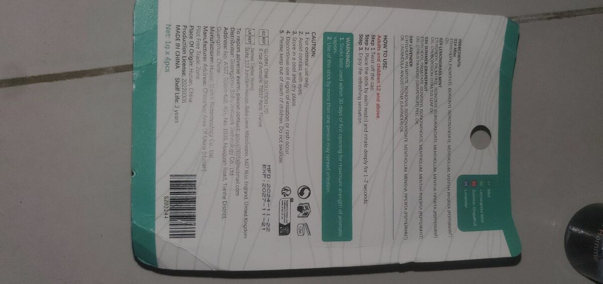 Kit de Soin du Nez 4 Bâtonnets, Frais et Confortable