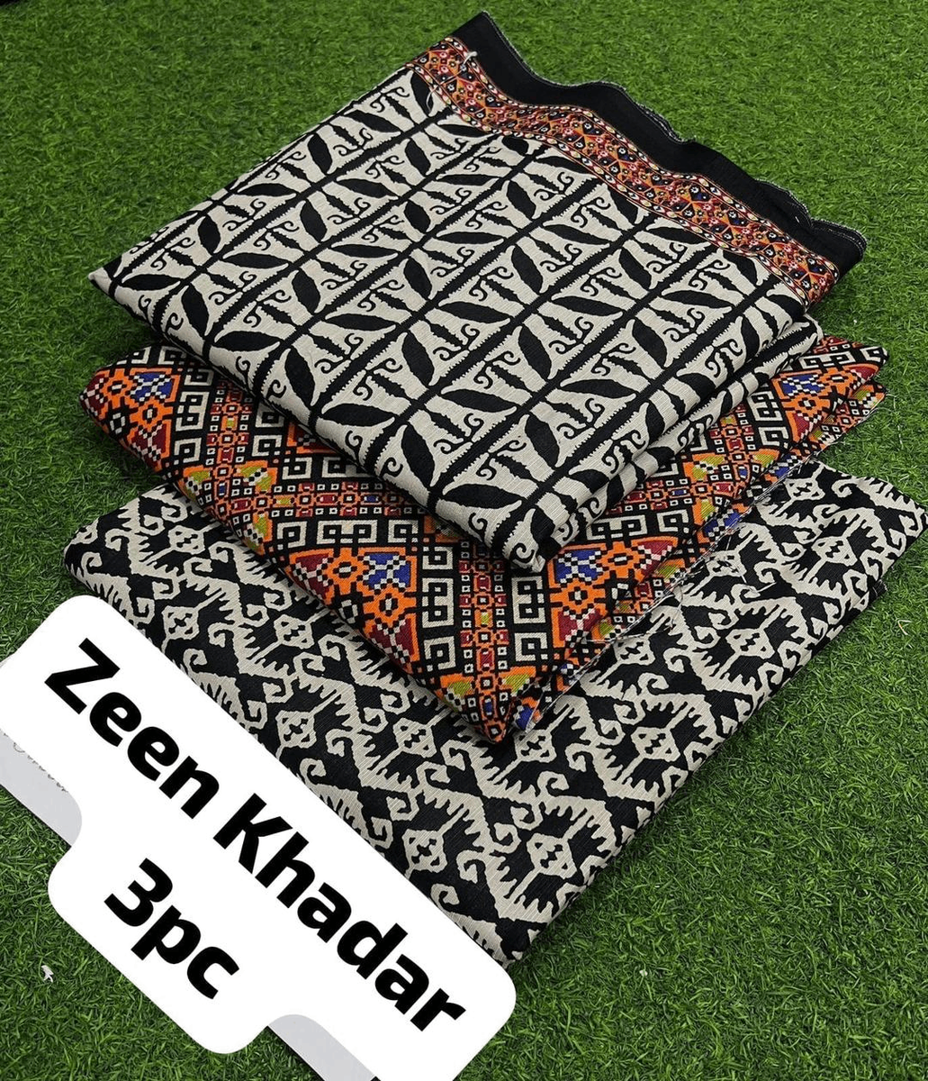 3 PCs Women's Unstitched Printed Suit